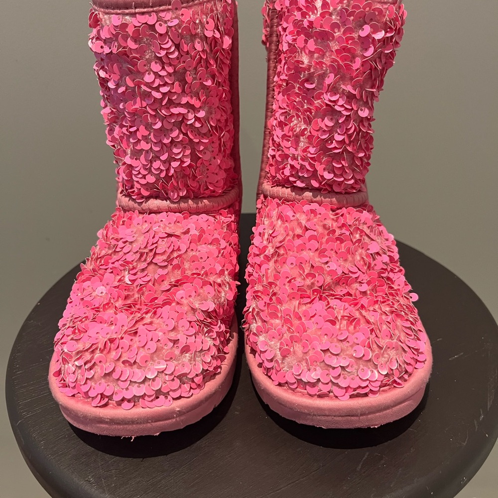 UGG Pink Sequin Embellished Boots